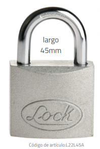 Candado de acero largo llave estándar 45mm lock